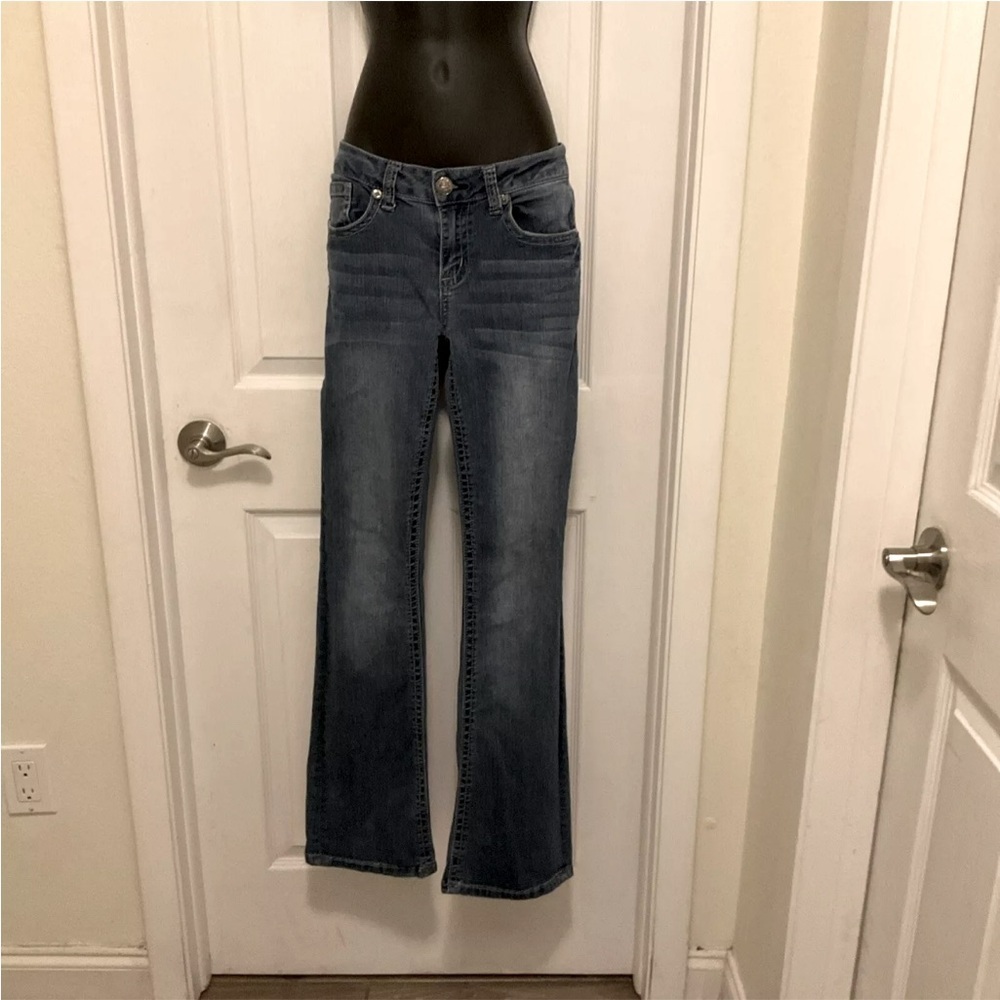 7‎ Seven Women Boot Cut Jeans Embroidered Pockets Size 8